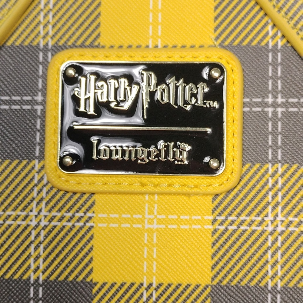Hufflepuff Loungefly Yellow and Black Plaid Handbag - Picture 4 of 14